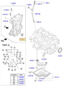Esquema Microcat Hyundai: OEM 21421-03001, pieza 21421 seleccionada