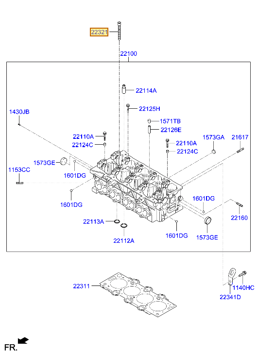 Esquema Microcat Hyundai: OEM 22321-2A110, pieza 22321 seleccionada