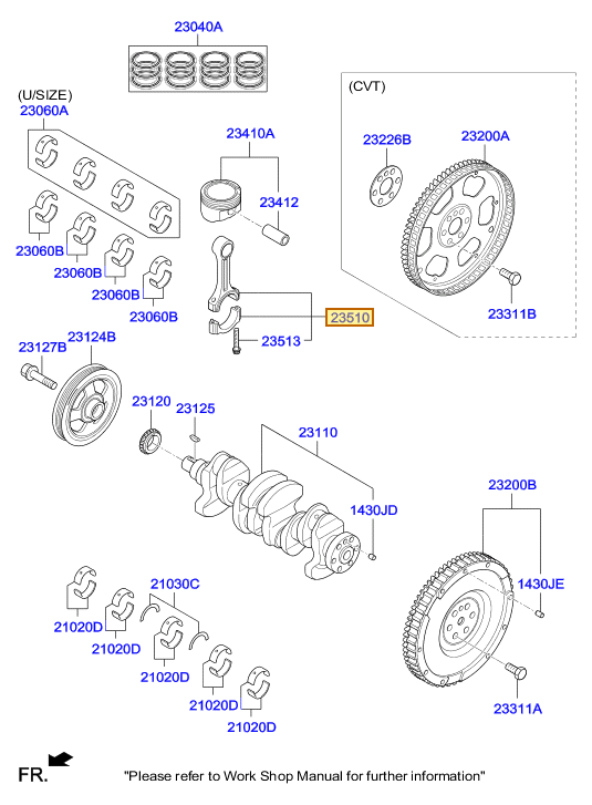 Esquema Microcat Hyundai: OEM 23510-04040, pieza 23510 seleccionada