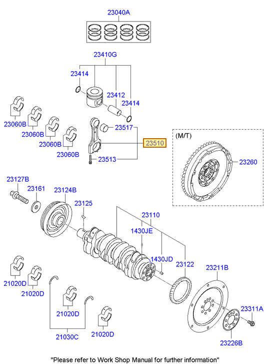 Esquema Microcat Hyundai: OEM 23510-2F000, pieza 23510 seleccionada