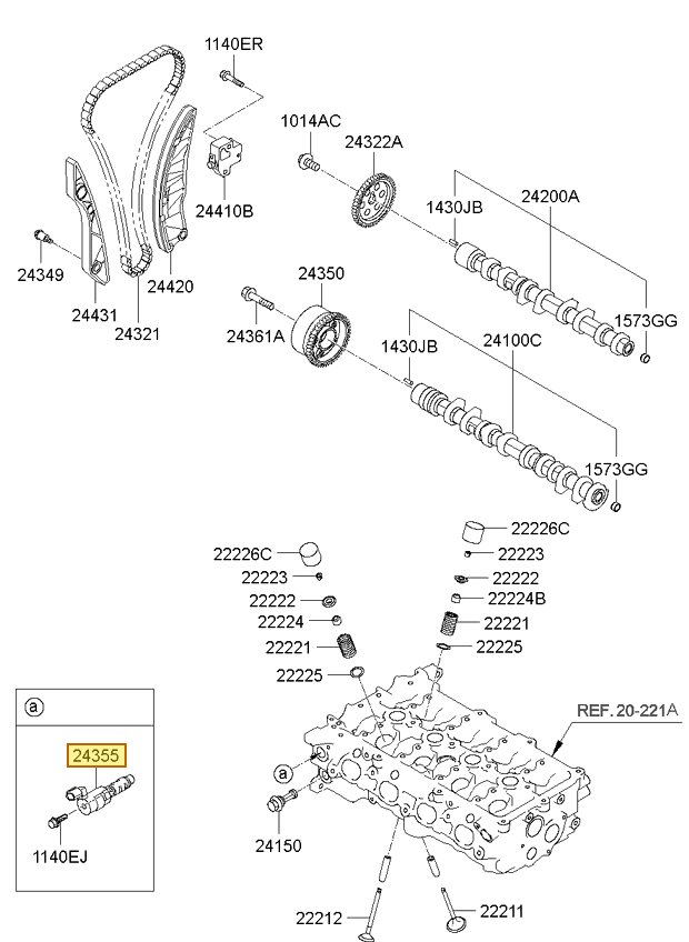 Esquema Microcat Kia: OEM 24355-2B600, pieza 24355 seleccionada