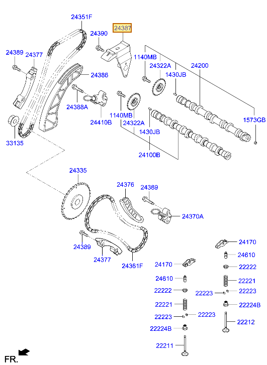 Esquema Microcat Hyundai: OEM 24387-2A300, pieza 24387 seleccionada