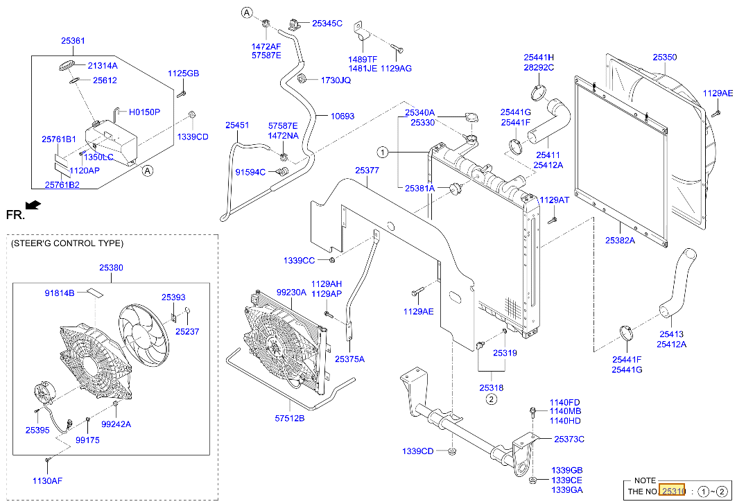 Esquema Microcat Hyundai: OEM 25301-5K201, pieza 25310 seleccionada