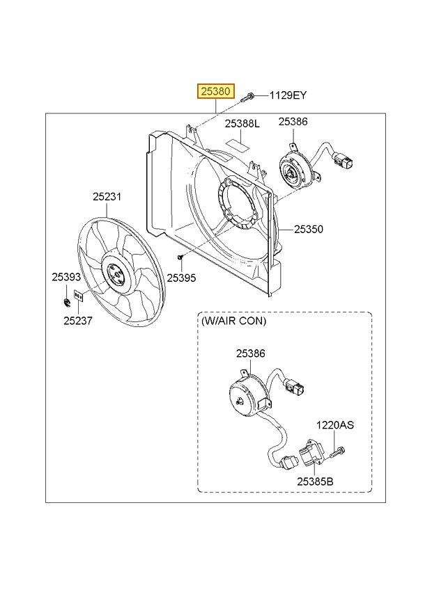 Esquema Microcat Kia: OEM 25380-07000, pieza 25380 seleccionada