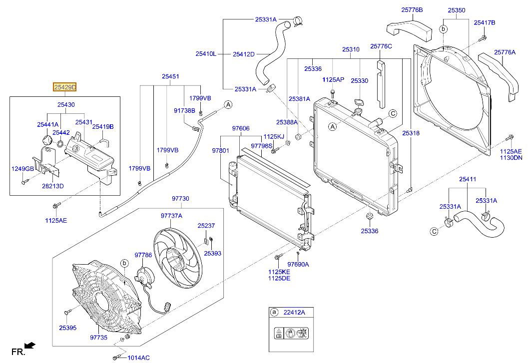 Esquema Microcat Hyundai: OEM 25429-4F100, pieza 25429D seleccionada