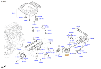 Esquema Microcat Hyundai: OEM 28410-4A700, pieza 28450 seleccionada