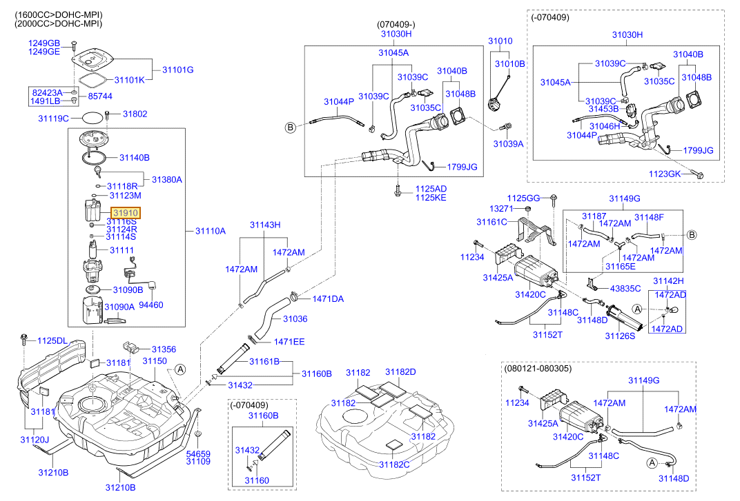 Esquema Microcat Hyundai: OEM 31910-2H000, pieza 31910 seleccionada