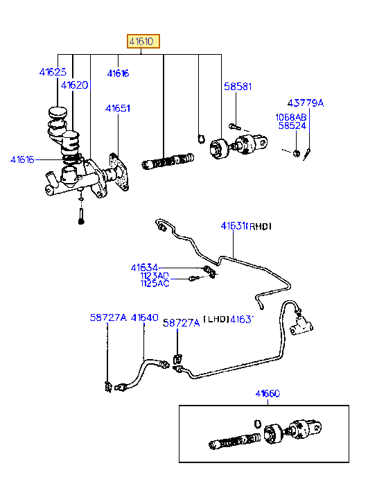 Esquema Microcat Hyundai: OEM 41610-22060, pieza 41610 seleccionada