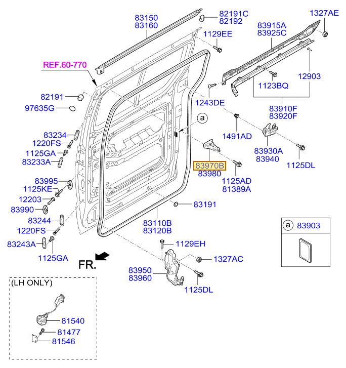 Esquema Microcat Hyundai: OEM 83970-4H000, pieza 83970B seleccionada