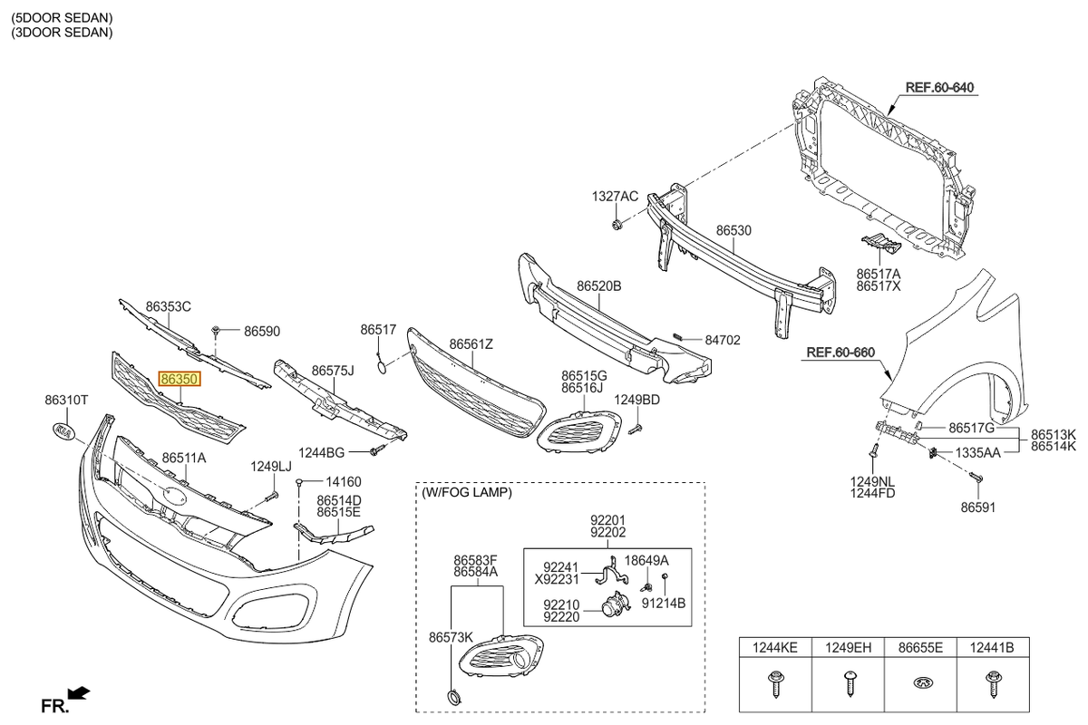 Esquema Microcat Kia: OEM 86350-1W210, pieza 86350 seleccionada