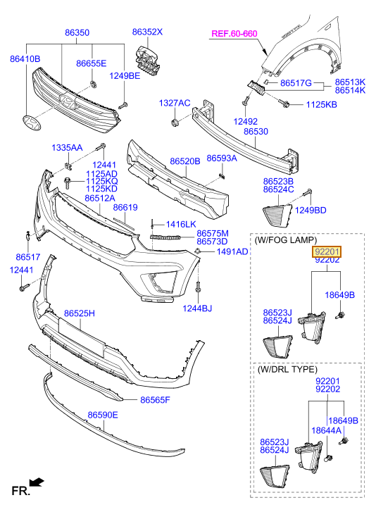 Esquema Microcat Hyundai: OEM 92201-A0100, pieza 92201 seleccionada