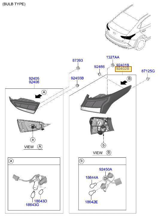 Esquema Microcat Hyundai: OEM 92402-H6500, pieza 92402B seleccionada