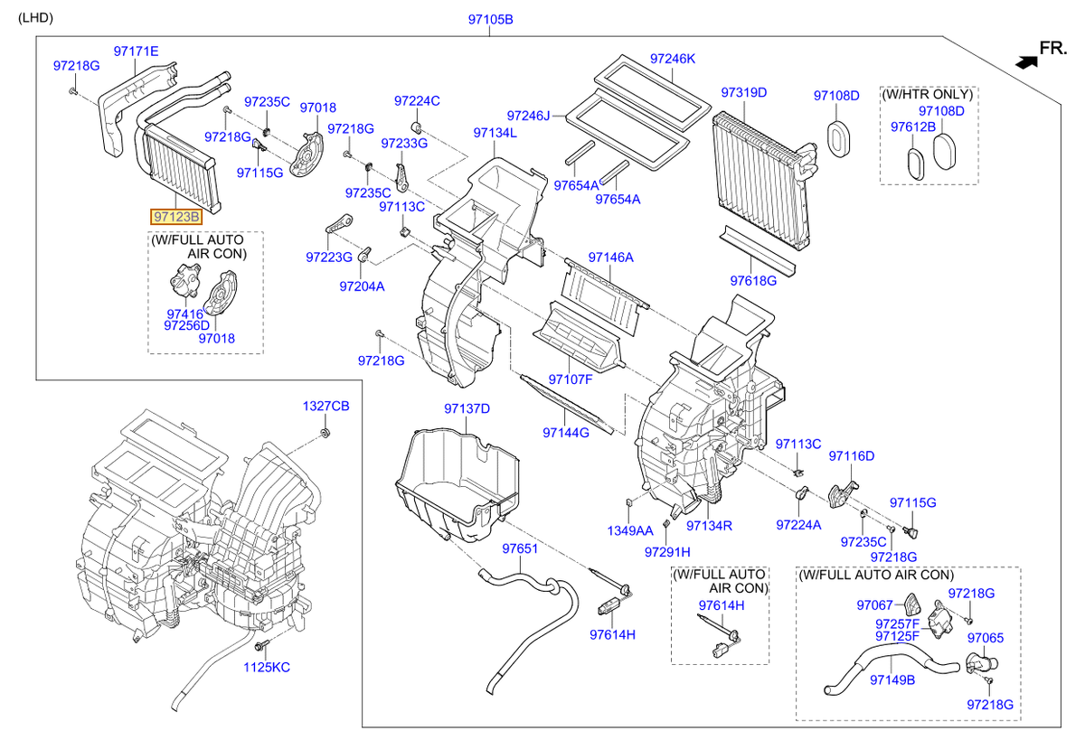 Esquema Microcat Kia: OEM 97138-1Y000, pieza 97123B seleccionada