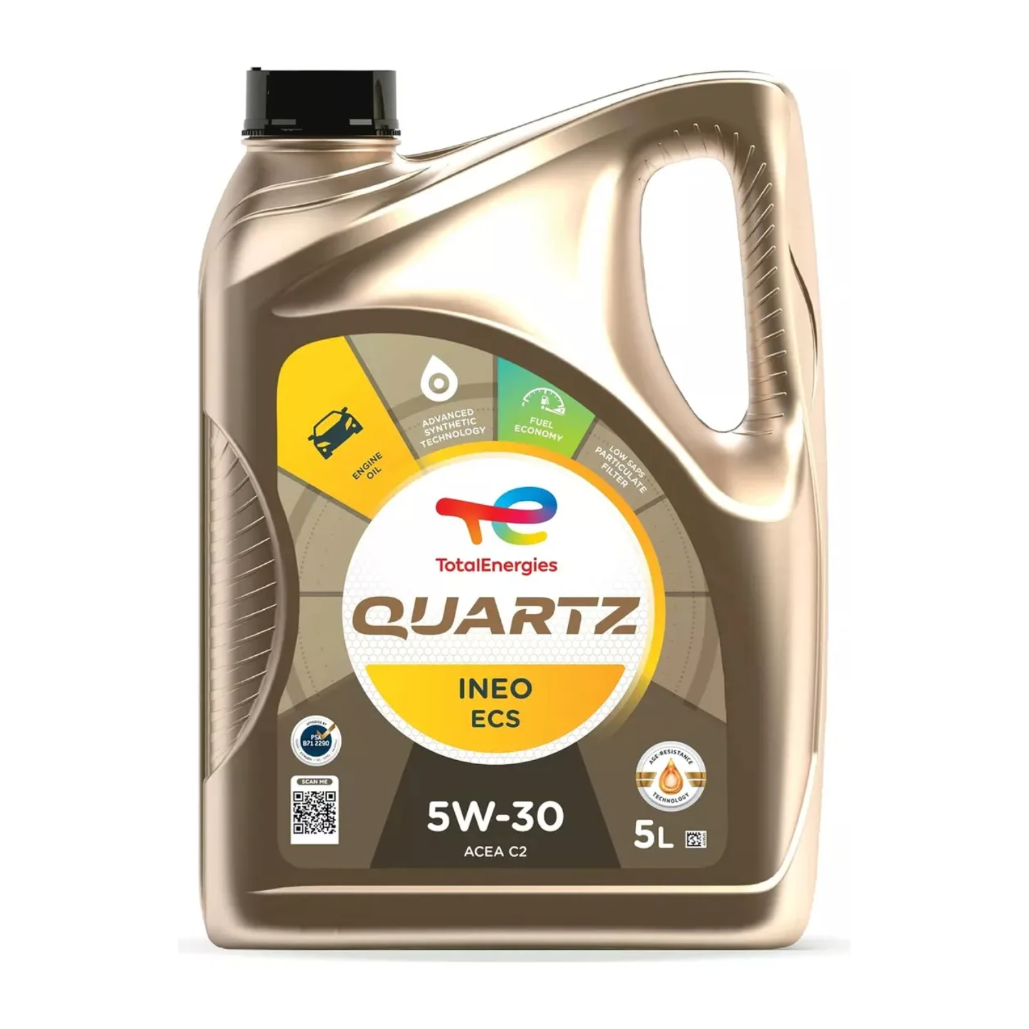 Aceite 5W30 Bidon 5 Litros Total  Full Sint Bencinero Y Petrolero
