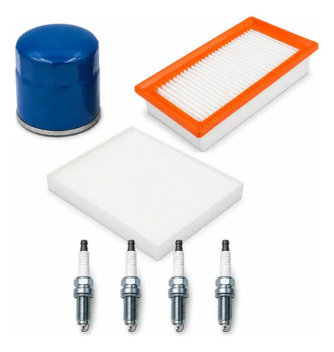 Kit 3 Filtros y 4 Bujías Kia Rio 1.4 G4LC 2017-2024