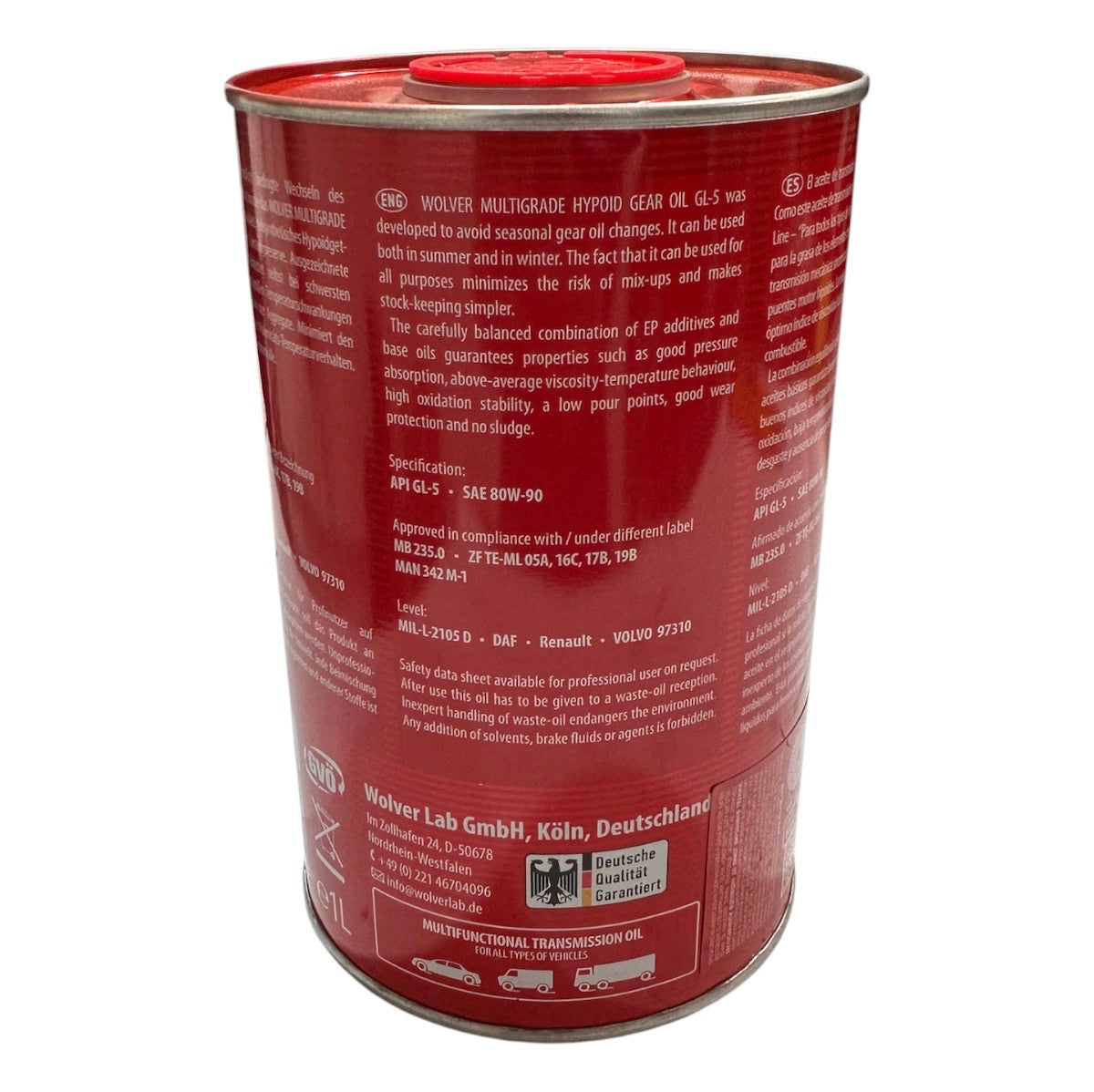 Aceite 80W90 1 Litro Gl5 Wolver Maracars.cl