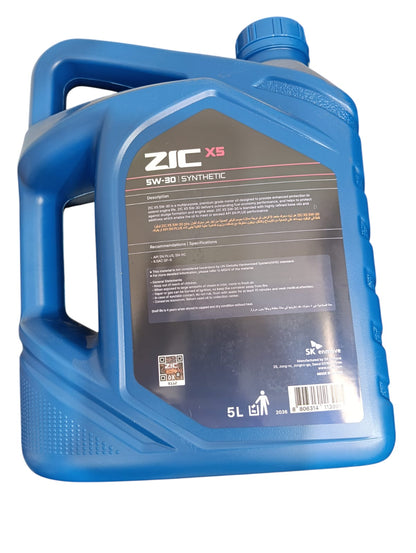 ACEITE 5W30 ZIC 5 LITROS  X5 Maracars.cl