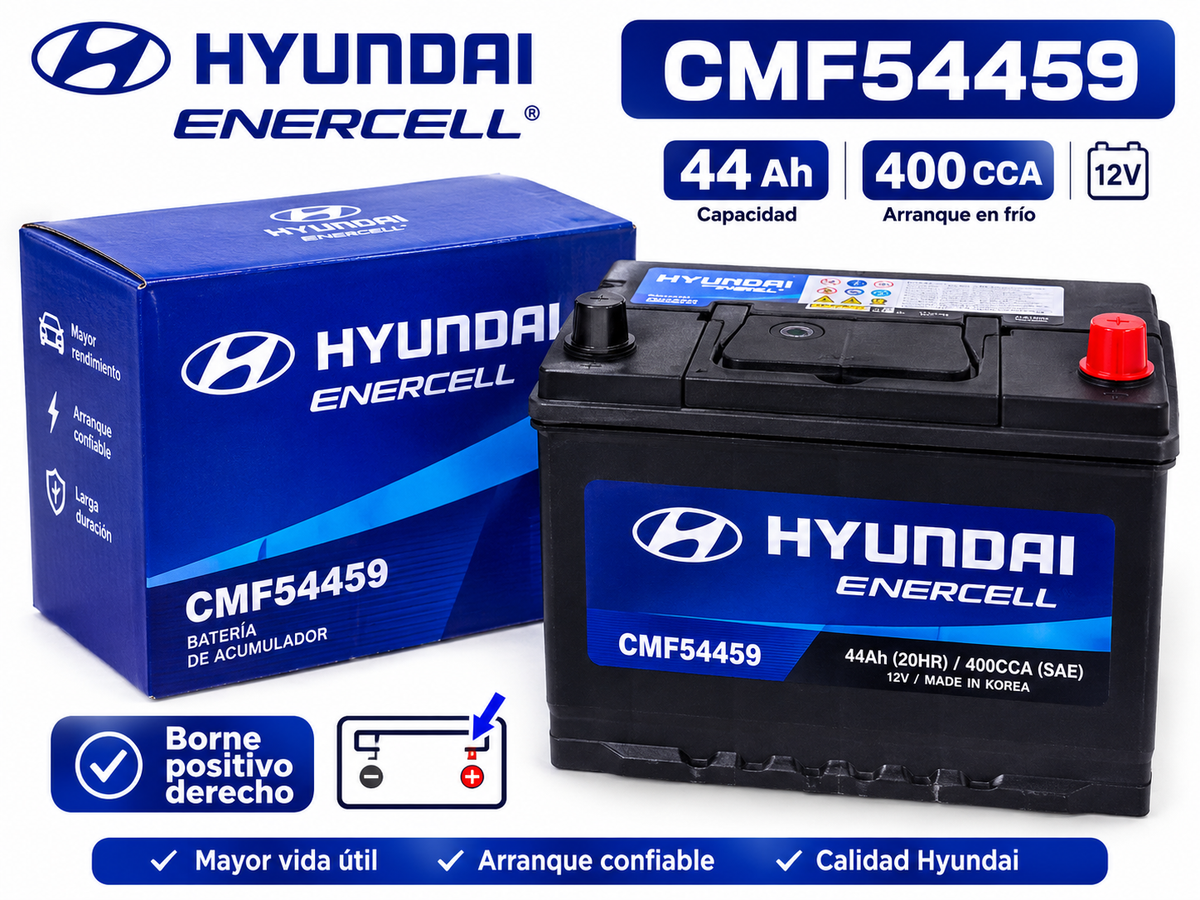 Batería Hyundai Enercell CMF54459 44 Ah 400 CCA positivo derecho