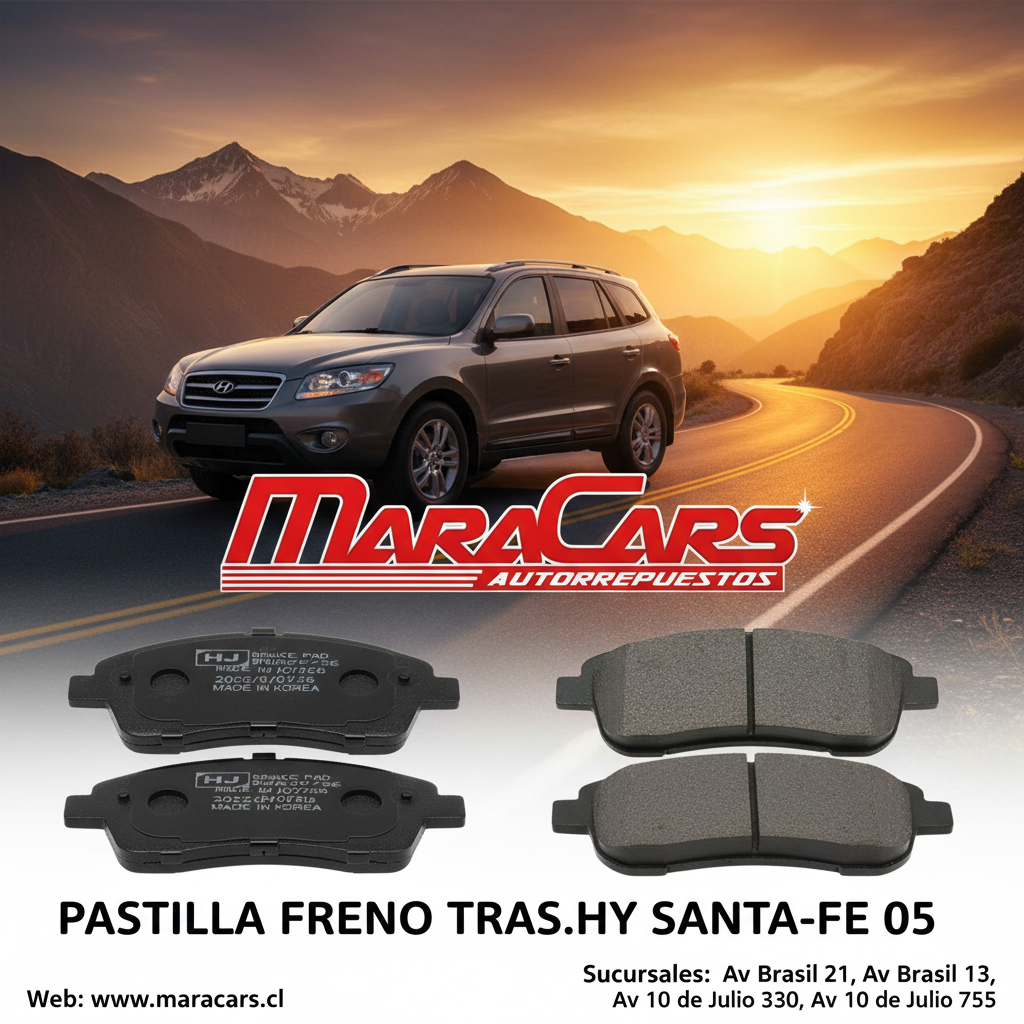 Pastilla Freno Trasero Hyundai Santa-Fe 05 / T60 2.8 58302-2WA00 Maracars.cl